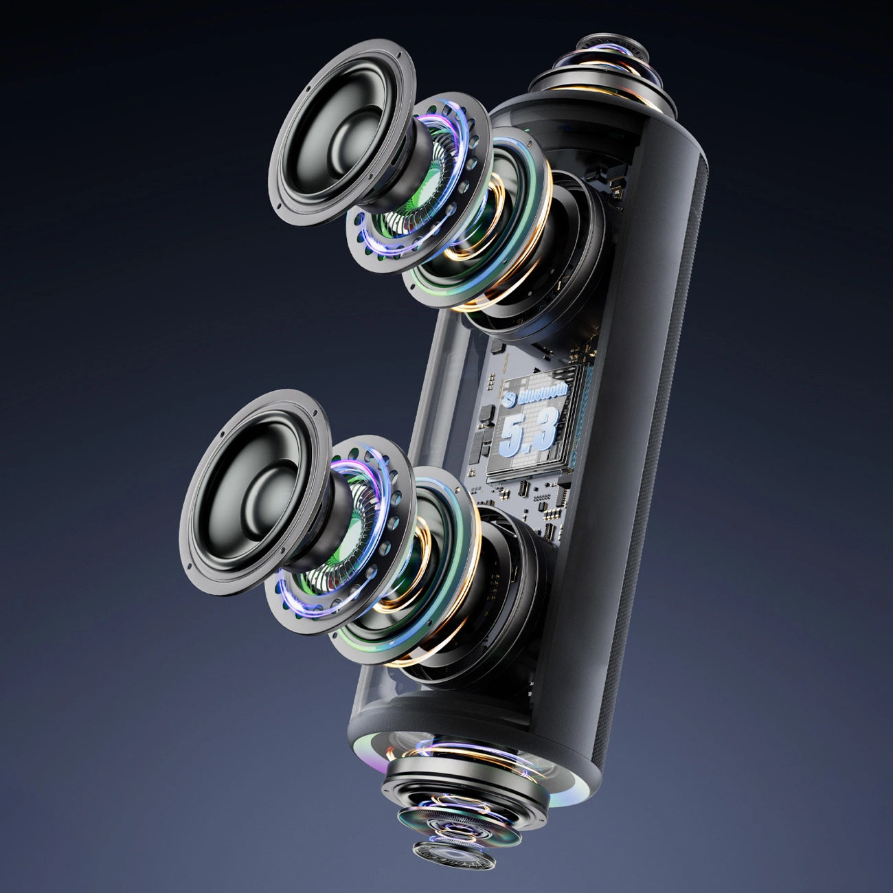 Bærbar Bluetooth-høyttaler Dudao Y21, 2 x 5W, TWS, RGB, Svart