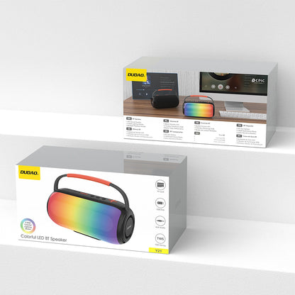 Bærbar Bluetooth-høyttaler Dudao Y21, 2 x 5W, TWS, RGB, Svart