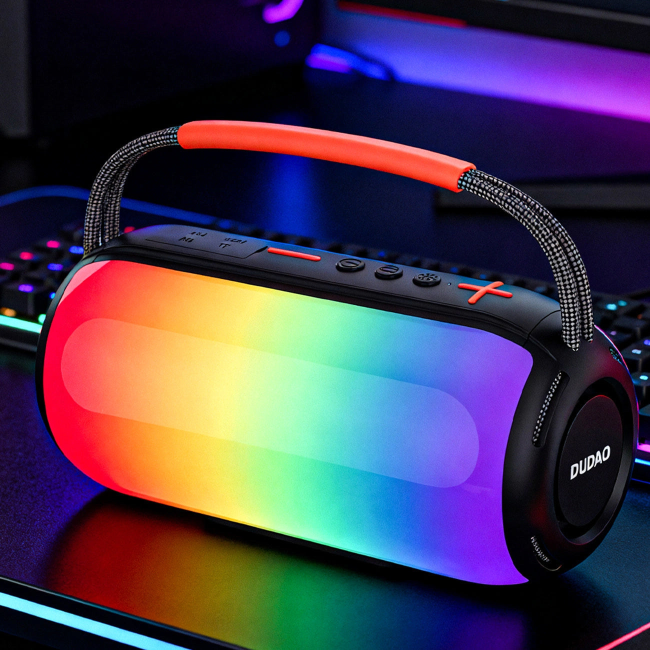 Bærbar Bluetooth-høyttaler Dudao Y21, 2 x 5W, TWS, RGB, Svart