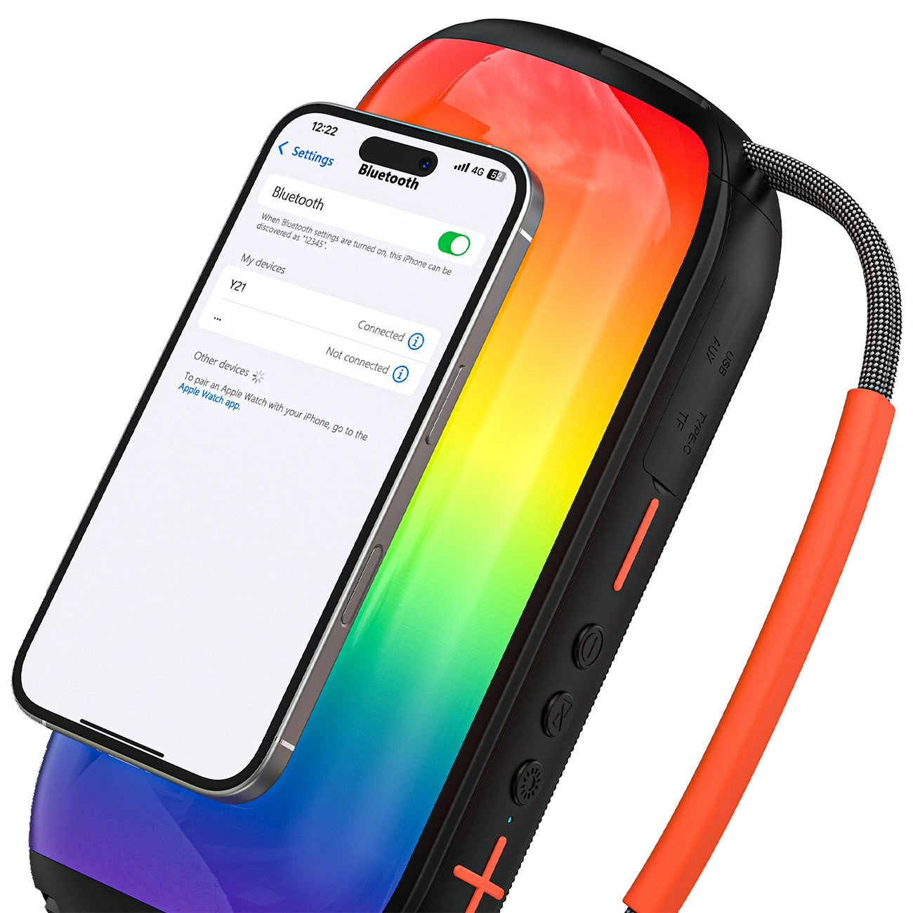 Bærbar Bluetooth-høyttaler Dudao Y21, 2 x 5W, TWS, RGB, Svart