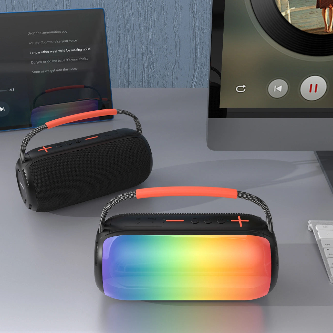 Bærbar Bluetooth-høyttaler Dudao Y21, 2 x 5W, TWS, RGB, Svart