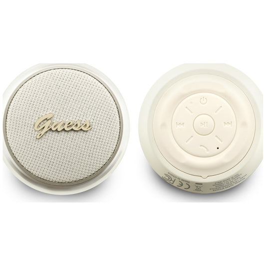 Bærbar Bluetooth-høyttaler Guess Script Metal Logo, 5W, TWS, Gullfarget