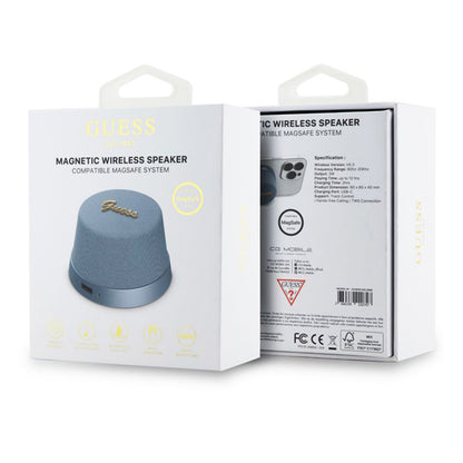 Bærbar Bluetooth-høyttaler Guess Stand Magnetic Script Metal, 3W, Blå