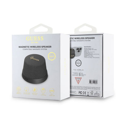 Bærbar Bluetooth-høyttaler Guess Stand Magnetic Script Metal, 3W, Svart