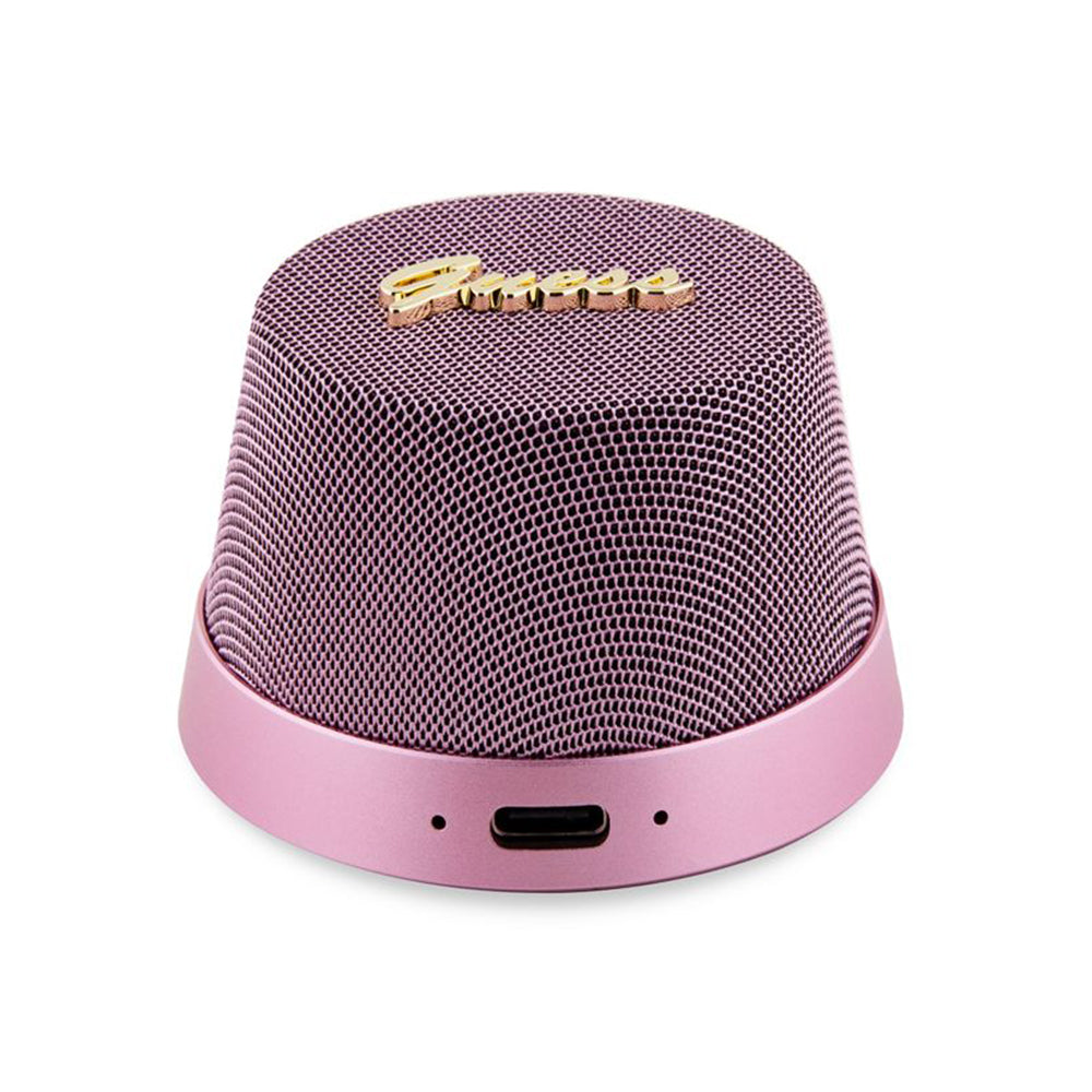 Bærbar Bluetooth-høyttaler Guess Stand Magnetic Script Metal, 3W, Rosa