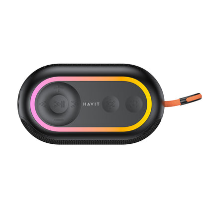 Bærbar Bluetooth-høyttaler HAVIT SK809BT, 7W, RGB, Vanntett, Svart