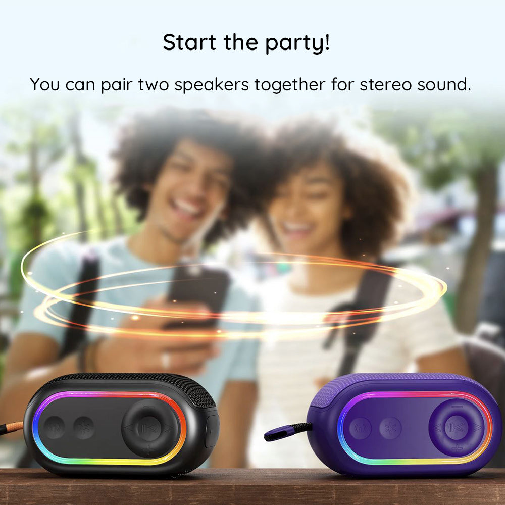 Bærbar Bluetooth-høyttaler HAVIT SK809BT, 7W, RGB, Vanntett, Svart