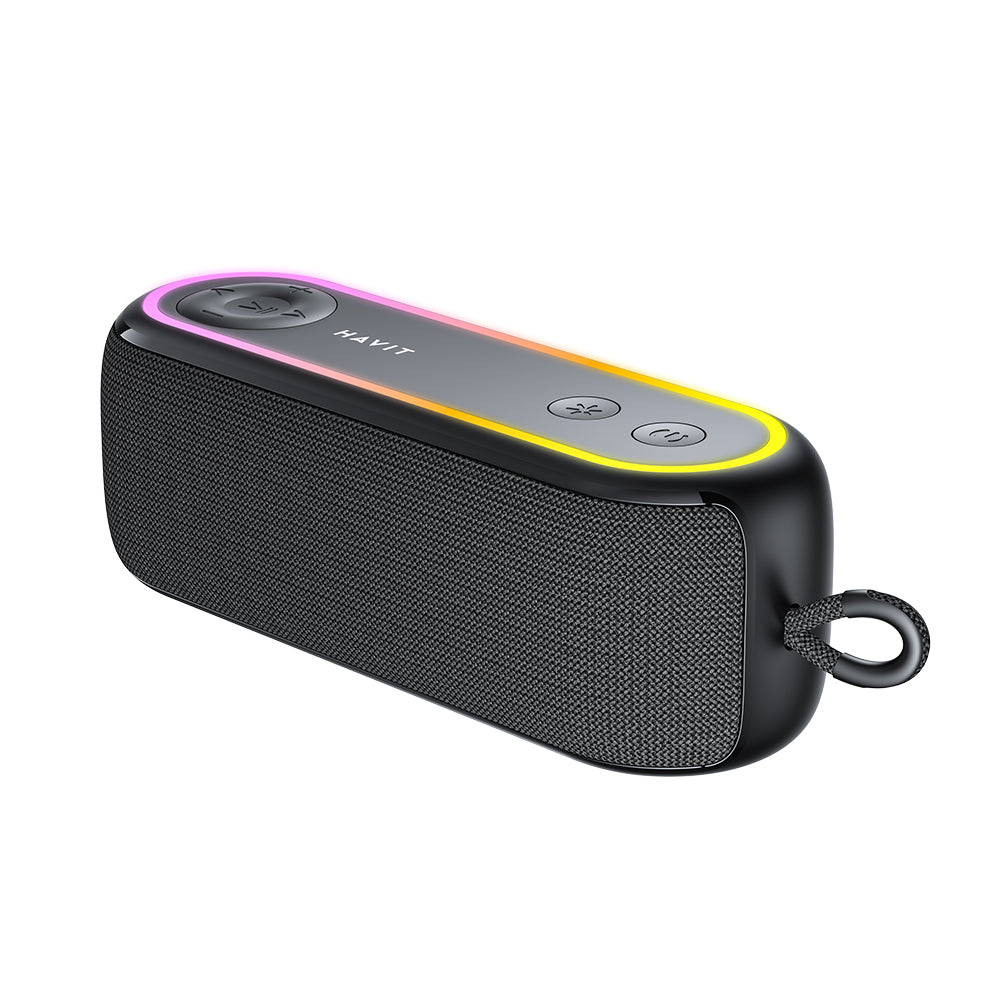 Bærbar Bluetooth-høyttaler HAVIT SK810BT, 7W, RGB, Vanntett, Svart