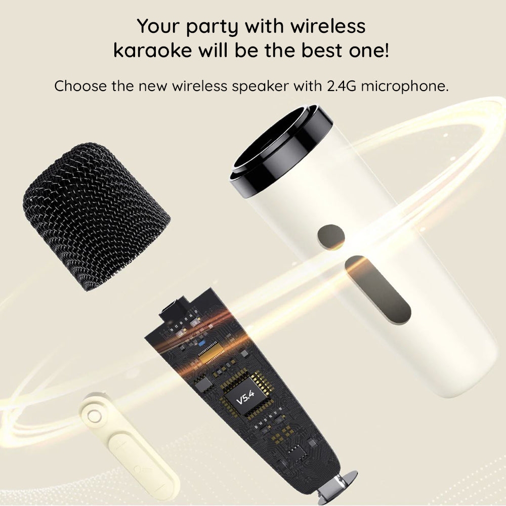 Bærbar Bluetooth-høyttaler HAVIT SK818BT Karaoke, 5W, RGB, Vanntett, Beige