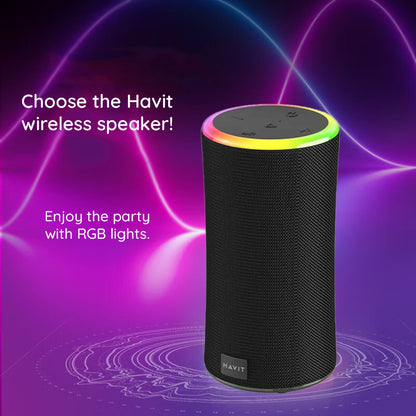 Bærbar Bluetooth-høyttaler HAVIT SK833BT, 2 x 10W, RGB, Vanntett, Svart