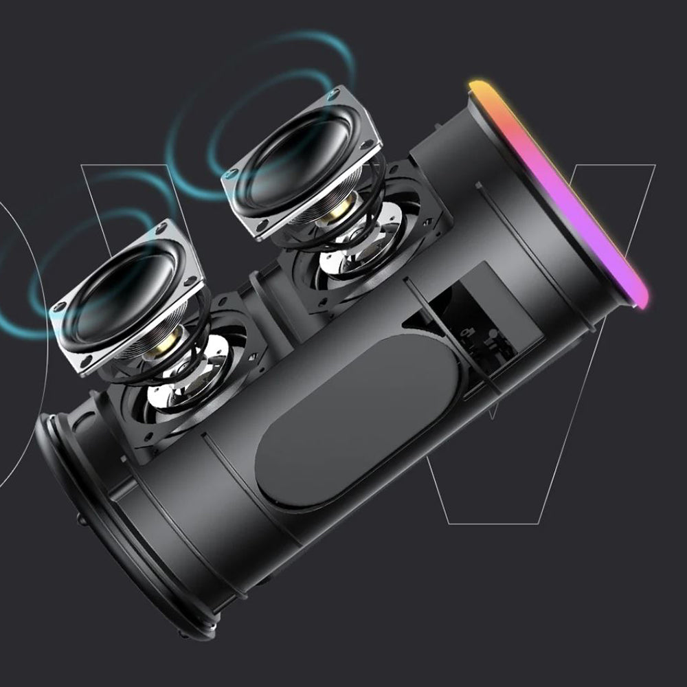 Bærbar Bluetooth-høyttaler HAVIT SK833BT, 2 x 10W, RGB, Vanntett, Svart