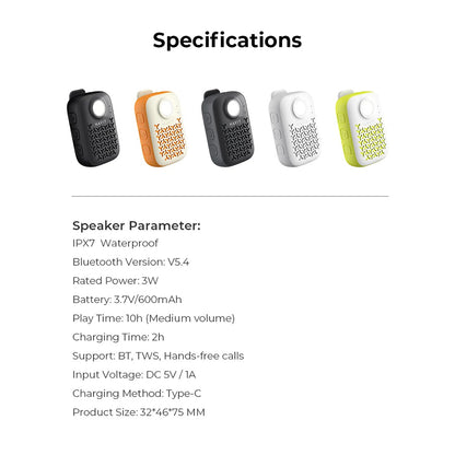 Bærbar Bluetooth-høyttaler HAVIT SK868BT, 5W, Vanntett, Svart