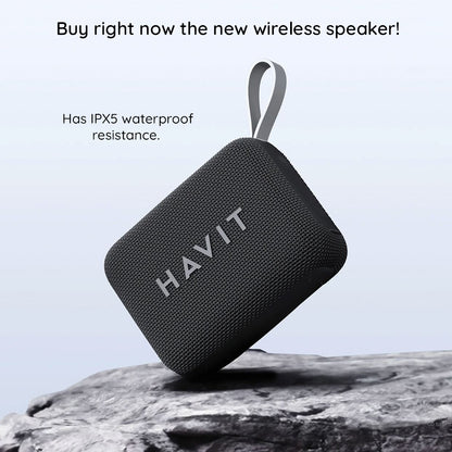 Bærbar Bluetooth-høyttaler HAVIT SK874BT, 8W, Vanntett, Svart