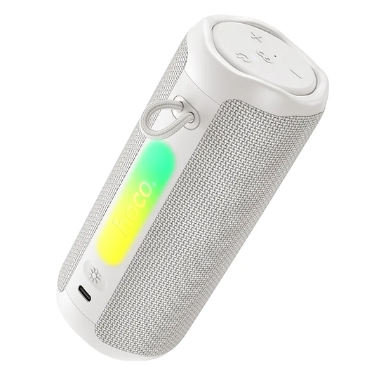 Bærbar Bluetooth-høyttaler HOCO HC50, 8W, TWS, RGB, Vanntett, Hvit