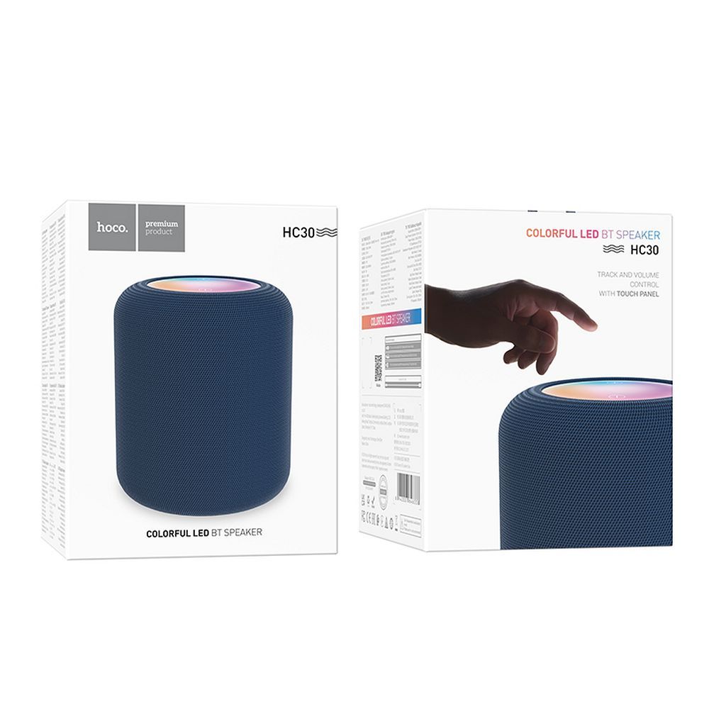 Bærbar Bluetooth-høyttaler HOCO HC30, 5W, TWS, RGB, Blå