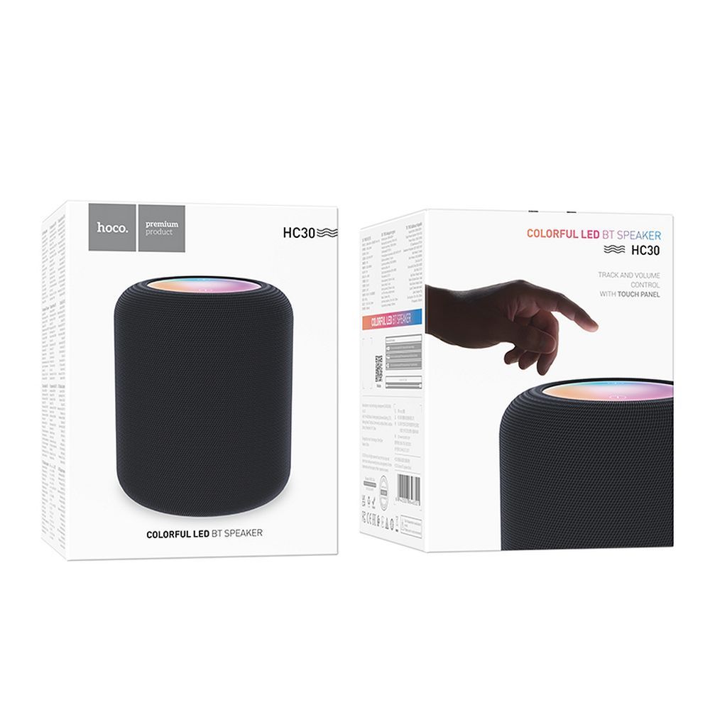 Bærbar Bluetooth-høyttaler HOCO HC30, 5W, TWS, RGB, Svart
