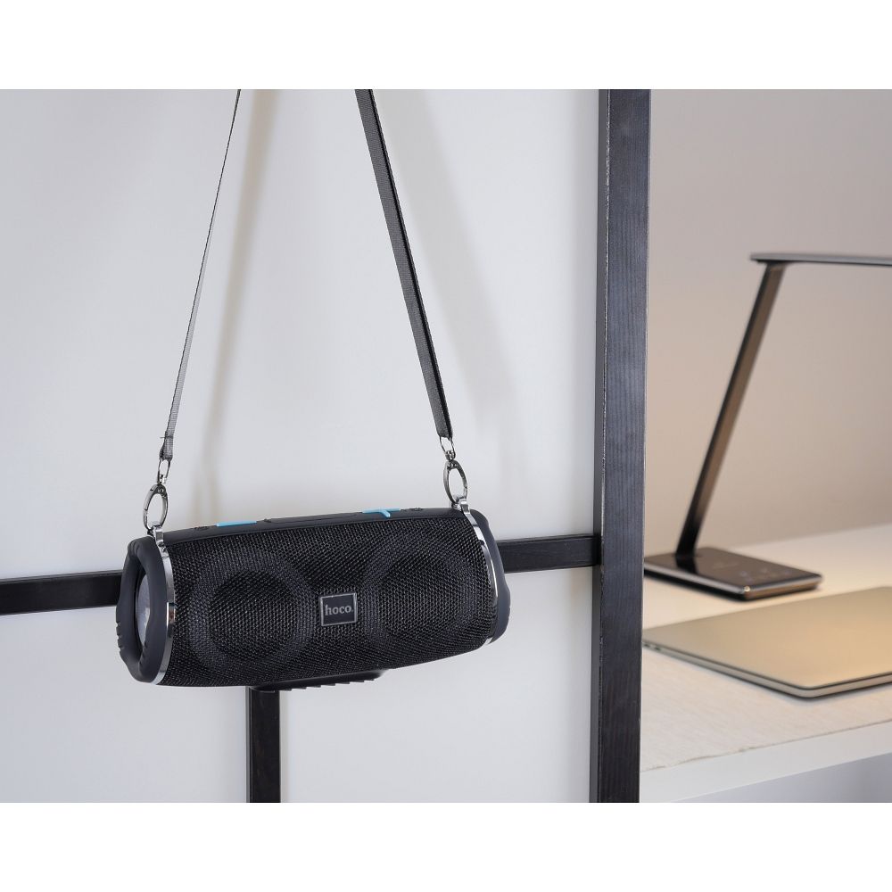 Bærbar Bluetooth-høyttaler HOCO HC12, 10W, RGB, Vanntett, Svart