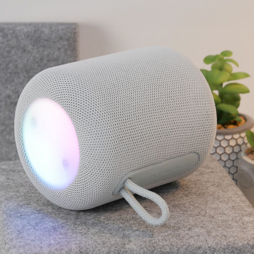 Bærbar Bluetooth-høyttaler HOCO HC30, 5W, TWS, RGB, Grå
