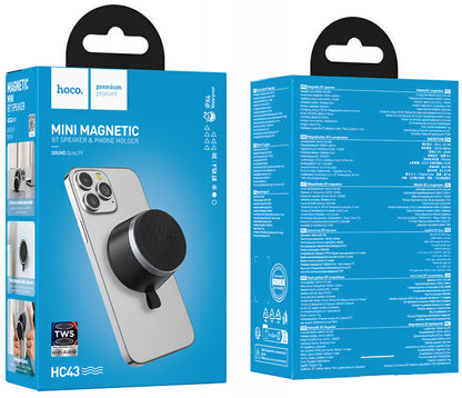 Bærbar Bluetooth-høyttaler HOCO HC43 Mini Magnetic, 8W, TWS, Svart
