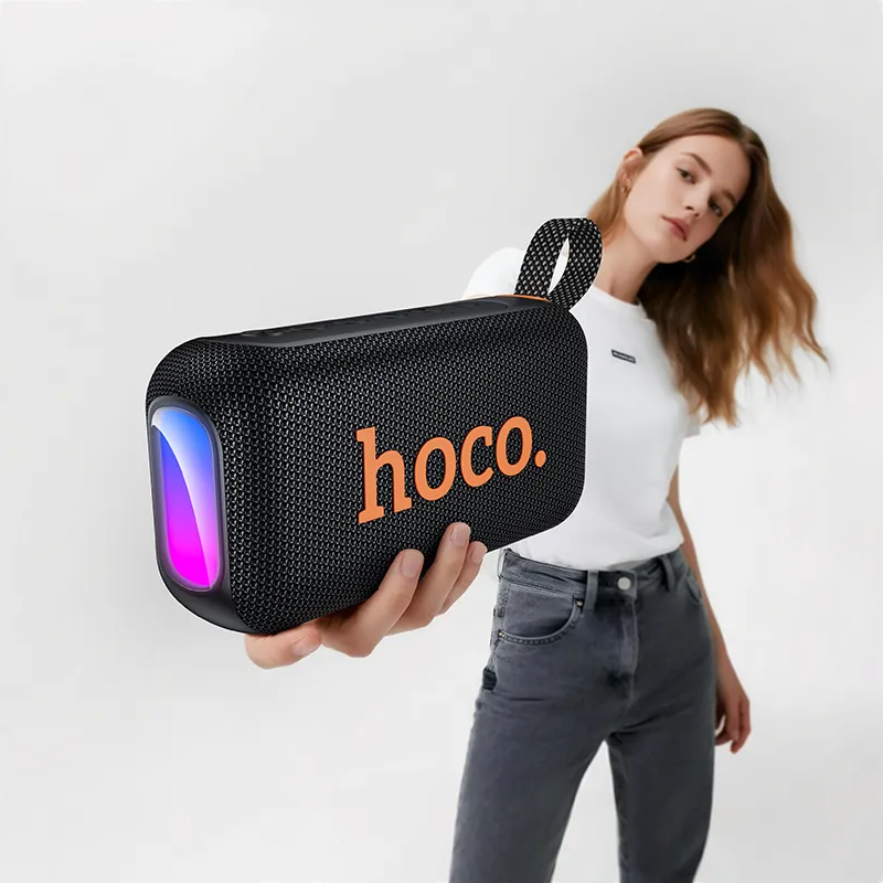 Bærbar Bluetooth-høyttaler HOCO HC32, 2 x 10W, TWS, RGB, Svart