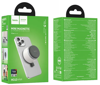 Bærbar Bluetooth-høyttaler HOCO HC43 Mini Magnetic, 8W, TWS, Hvit