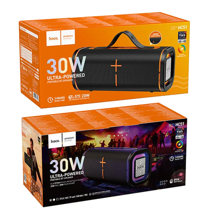 Bærbar Bluetooth-høyttaler HOCO HC51, 30W, TWS, RGB, Svart