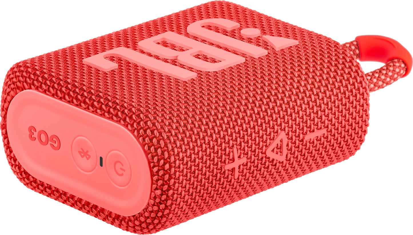 Bærbar Bluetooth-høyttaler JBL GO 3, 4,2 W, Pro Sound, vanntett, rød JBLGO3RED