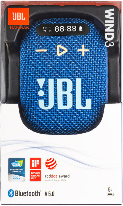 Bærbar Bluetooth-høyttaler JBL Wind 3, 5W, Vanntett, Blå JBLWIND3BLU