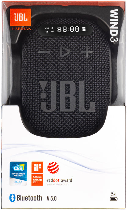 Bærbar Bluetooth-høyttaler JBL Wind 3, 5W, Vanntett, Svart JBLWIND3