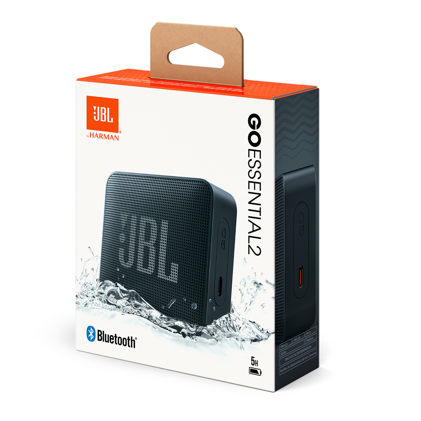 Bærbar Bluetooth-høyttaler JBL Go Essential 2, 3.1W, Pro Sound, Vanntett, Svart JBLGOES2BLKCN