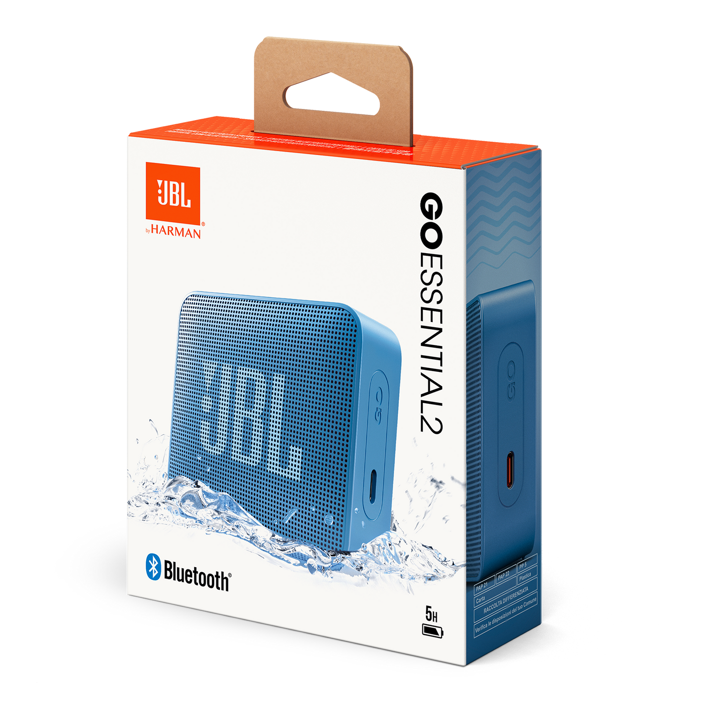 Bærbar Bluetooth-høyttaler JBL Go Essential 2, 3.1W, Pro Sound, Vanntett, Blå JBLGOES2BLUCN