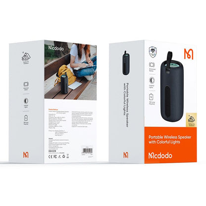 Bærbar Bluetooth-høyttaler McDodo BS-1410, 2 x 5W, RGB, Vanntett, Svart