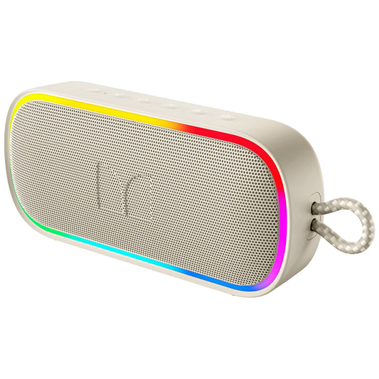 Monster S150 Plus bærbar Bluetooth-høyttaler, 40W, TWS, RGB, vanntett, lys kremfarge