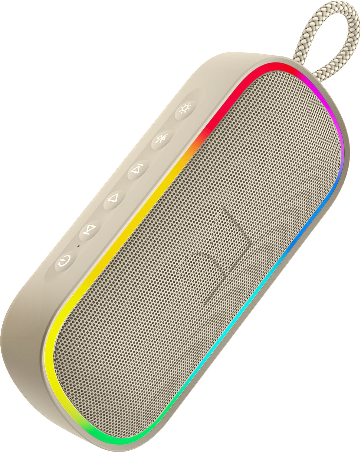 Monster S150 Plus bærbar Bluetooth-høyttaler, 40W, TWS, RGB, vanntett, lys kremfarge