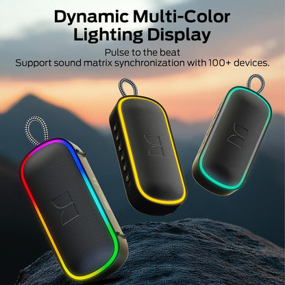 Monster S150 Plus bærbar Bluetooth-høyttaler, 40W, TWS, RGB, vanntett, svart