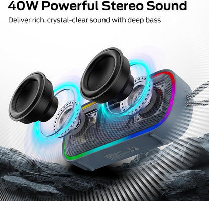Bluetooth bærbar høyttaler Monster S150 Plus, 40W, TWS, RGB, vanntett, blå