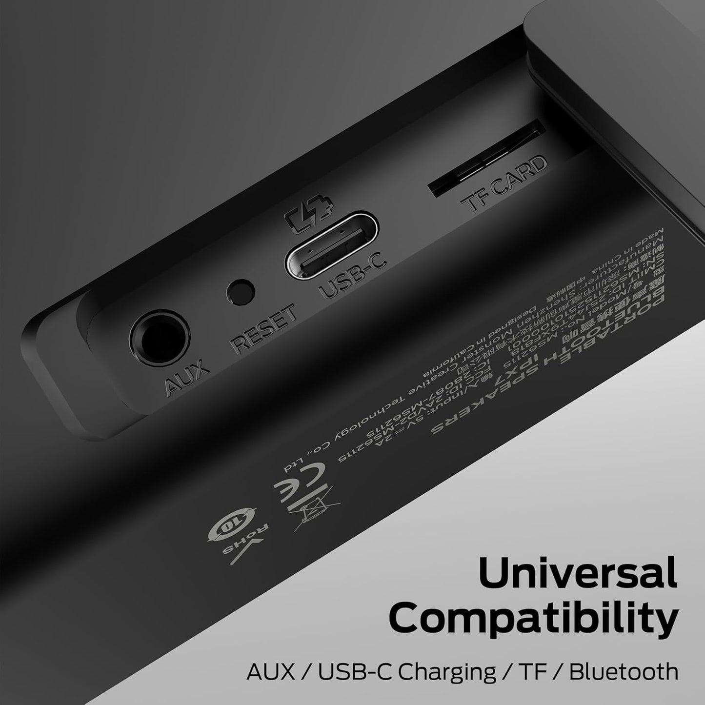 Monster S150 Plus bærbar Bluetooth-høyttaler, 40W, TWS, RGB, vanntett, svart