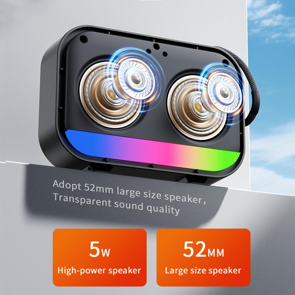 Bærbar Bluetooth-høyttaler XO Design F66, 5W, RGB, Svart