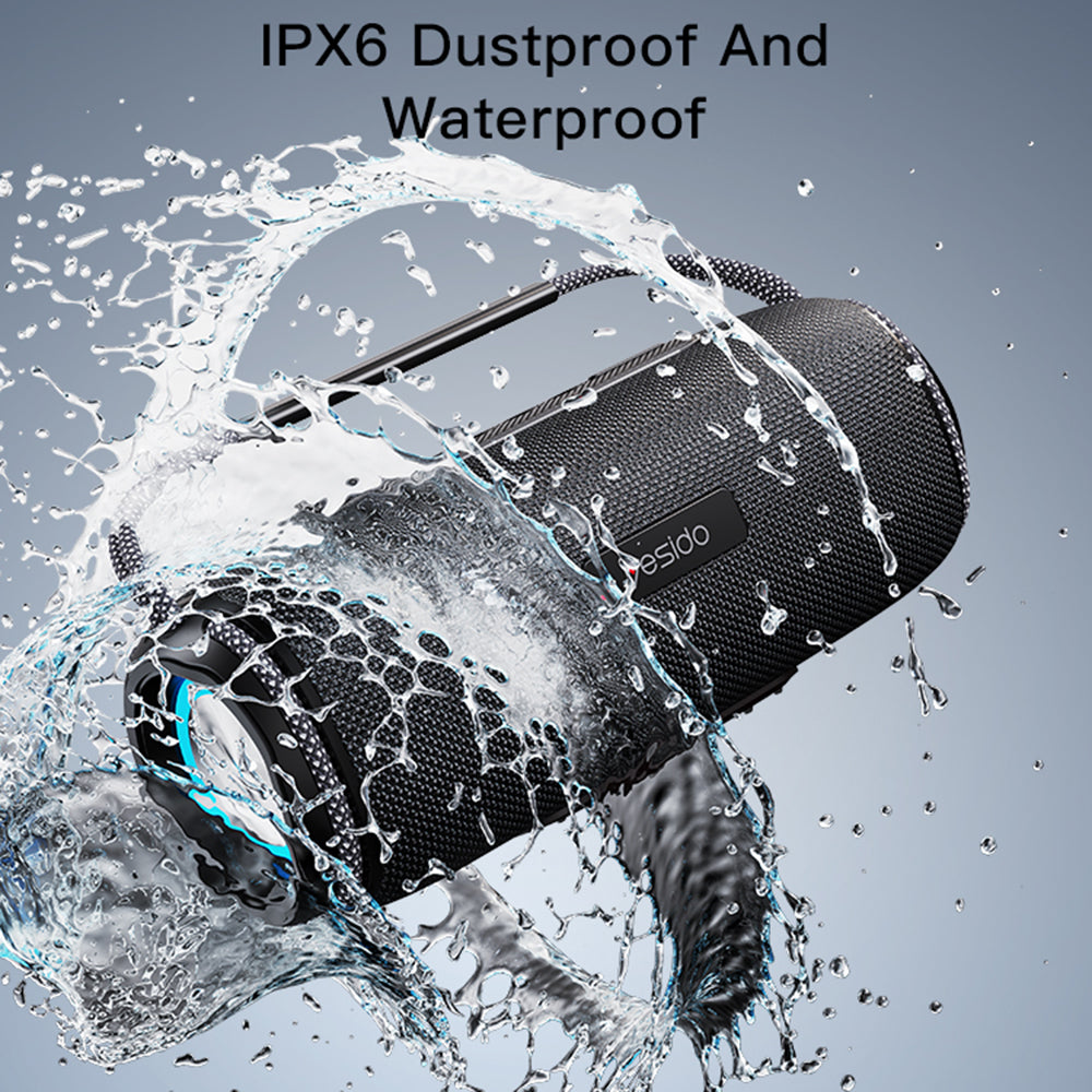 Bærbar Bluetooth-høyttaler Yesido YSW11, 40W, RGB, Vanntett, Svart