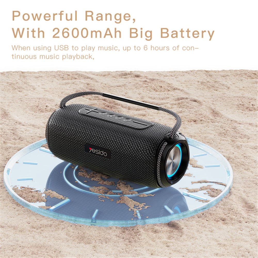 Bærbar Bluetooth-høyttaler Yesido YSW11, 40W, RGB, Vanntett, Svart