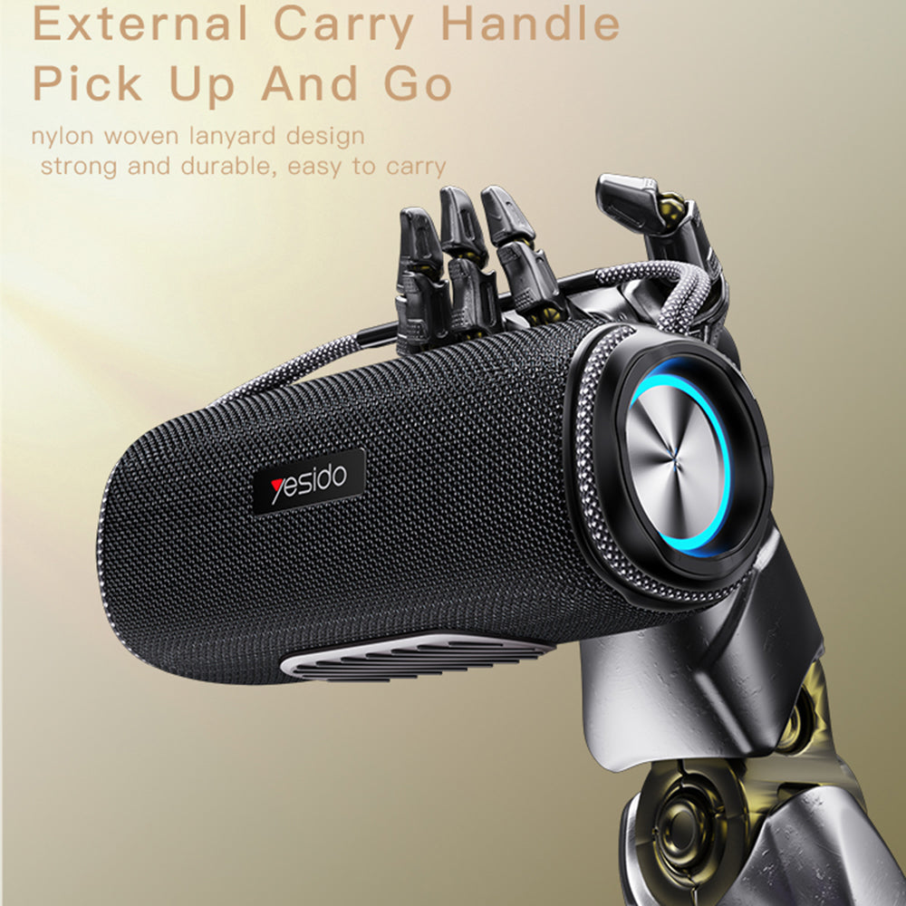 Bærbar Bluetooth-høyttaler Yesido YSW11, 40W, RGB, Vanntett, Svart