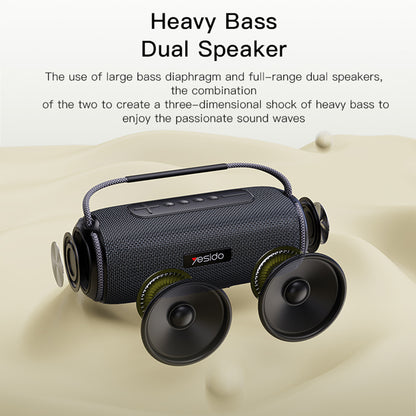 Bærbar Bluetooth-høyttaler Yesido YSW11, 40W, RGB, Vanntett, Svart