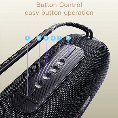 Bærbar Bluetooth-høyttaler Yesido YSW11, 40W, RGB, Vanntett, Svart