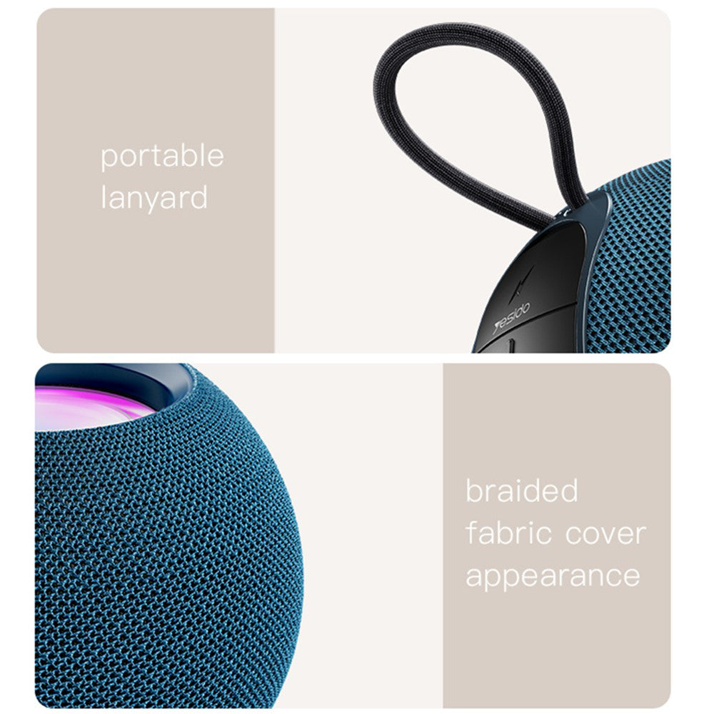 Bærbar Bluetooth-høyttaler Yesido YSW13, 5W, RGB, Blå