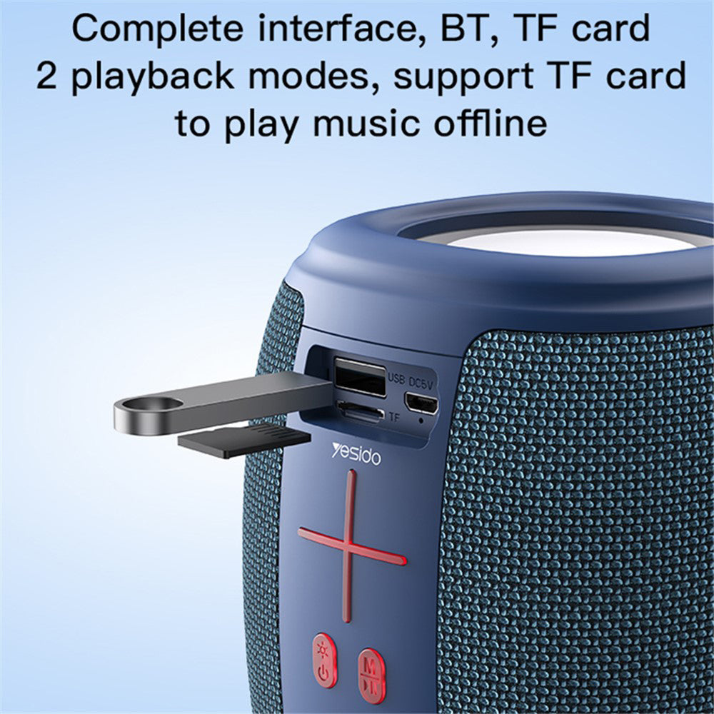 Bærbar Bluetooth-høyttaler Yesido YSW14, 5W, RGB, Blå
