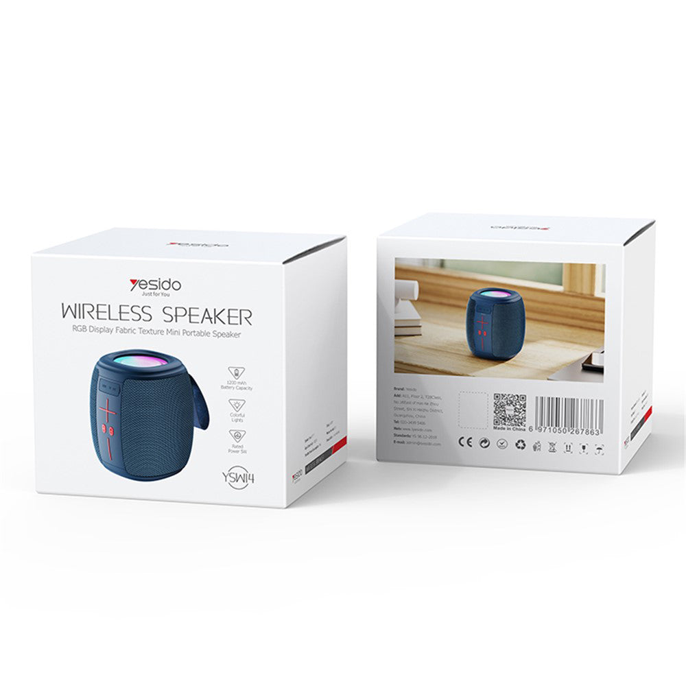 Bærbar Bluetooth-høyttaler Yesido YSW14, 5W, RGB, Blå
