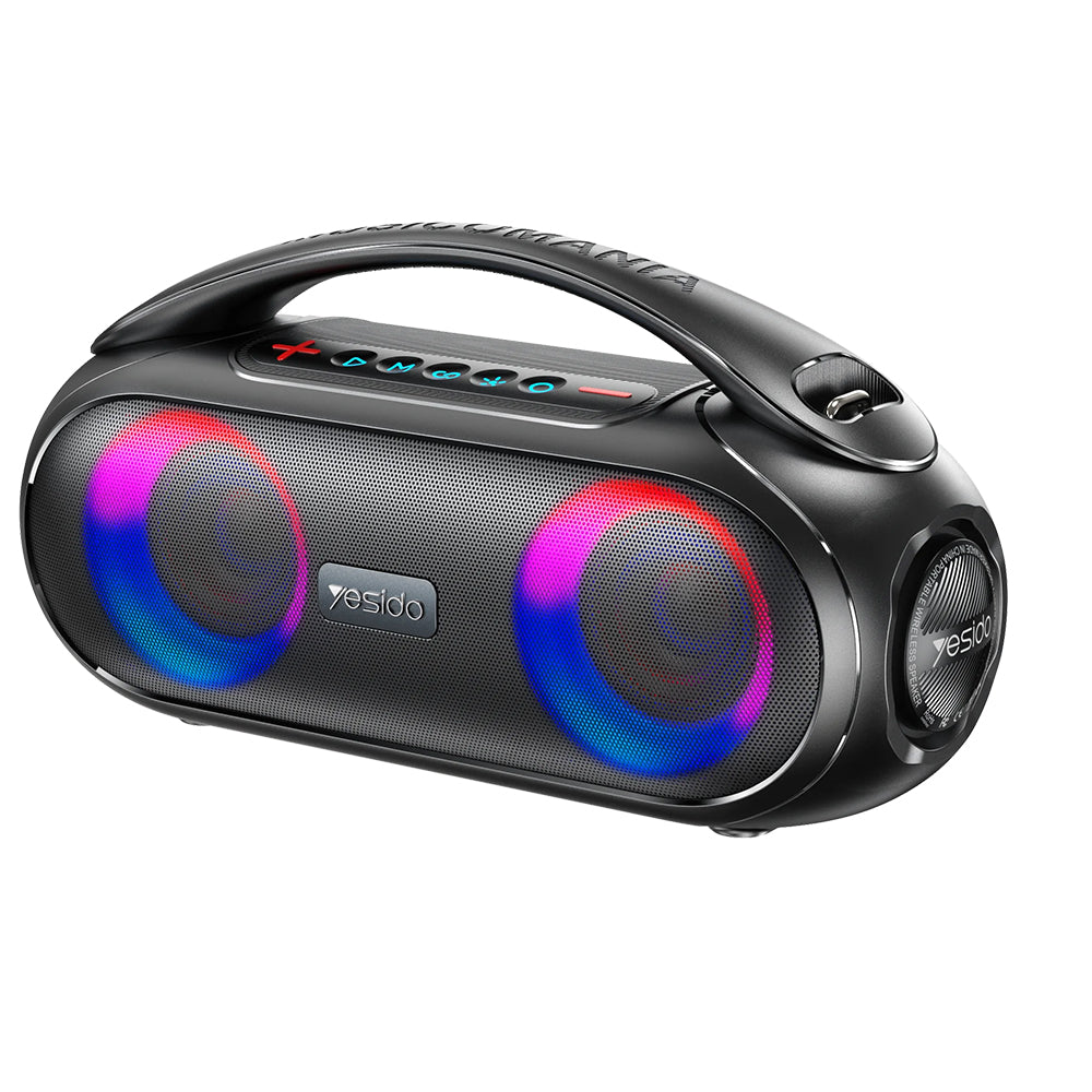 Bærbar Bluetooth-høyttaler Yesido YSW19, 40W, RGB, Vanntett, Svart