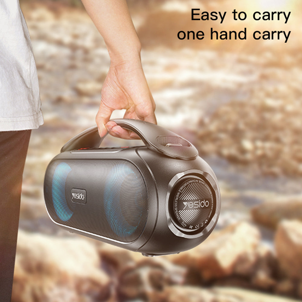 Bærbar Bluetooth-høyttaler Yesido YSW19, 40W, RGB, Vanntett, Svart