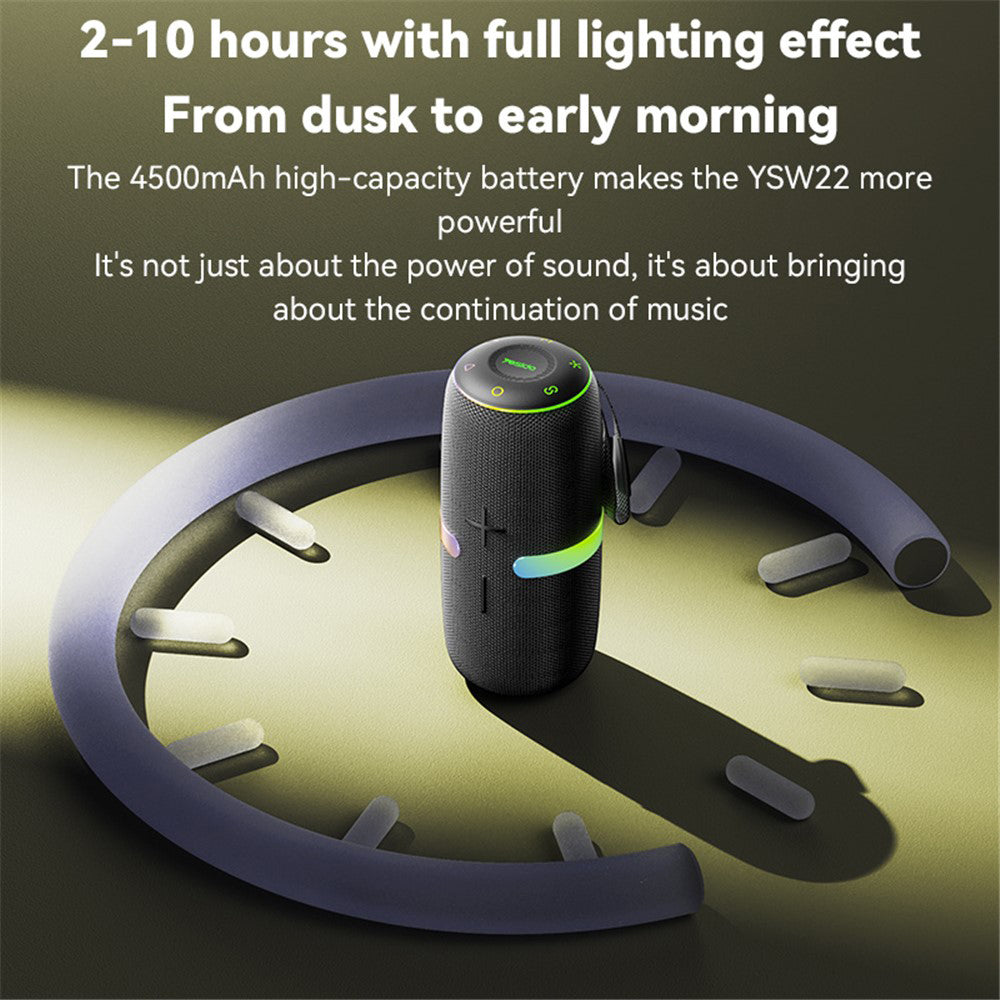 Bærbar Bluetooth-høyttaler Yesido YSW22, 30W, RGB, Vanntett, Svart