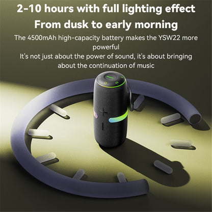 Bærbar Bluetooth-høyttaler Yesido YSW22, 30W, RGB, Vanntett, Svart